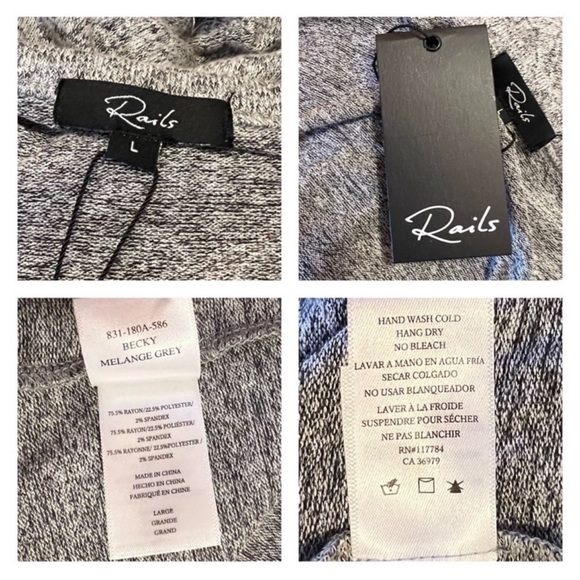 New! RAILS Becky Sleeveless Knit Jumpsuit in Gray Drawstring Loungewear Travel - Picture 11 of 11